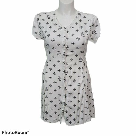 Junk Food Blondie Camp Funtime Button Front‎ Dress Punk Rock Music New Wave - Picture 1 of 9